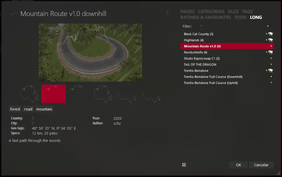 Mapa de rutas para Assetto Corsa en PC