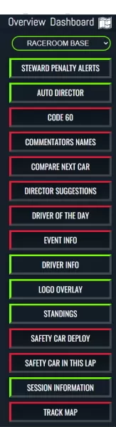 Panel de control y widgets modo espectador RaceRoom